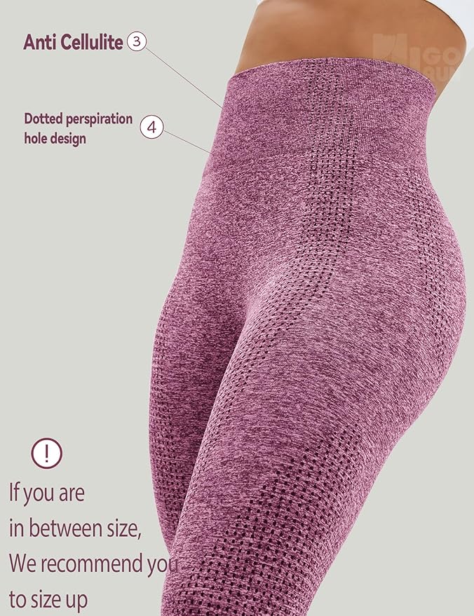 HIGORUN Women Seamless Leggings Smile Contour High Waist Workout Gym Yoga Pants