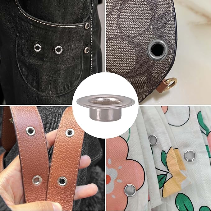 Yescom 1000 Sets of 38(9.5mm) Size 2 Nickel Finish Grommets Washers Leather Bags Poster Banner Eyelets YES0378