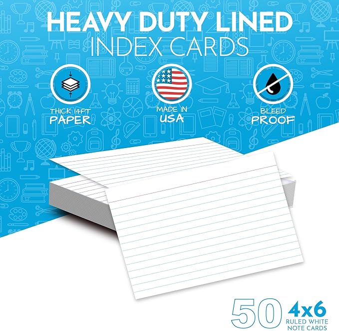 Home Advantage Ruled White Index Cards, File Note Cards (4-x-6-inch)