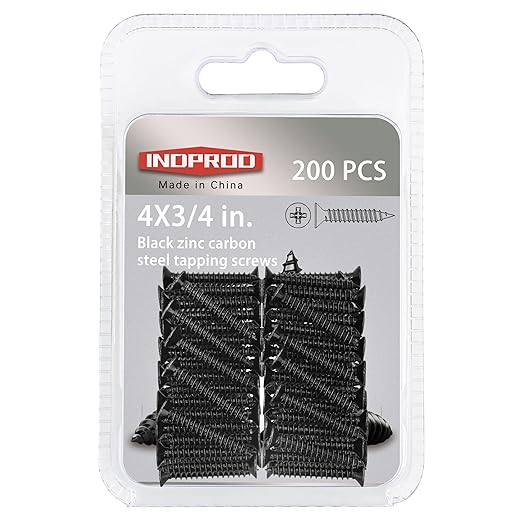 8 X 1 Black Screw,Flat Head Phillips Wood Screw, Electroplating Black Carbon Steel, 8 X 1-Inch, 100Pcs