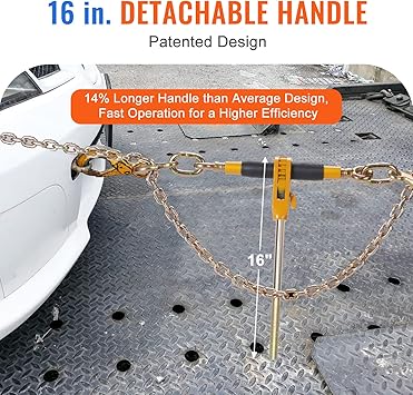 VEVOR Ratchet Chain Binder, 516"-38" Heavy Duty Load Binders, with G80 Hooks 7,100 lbs Secure Load Limit, Labor-saving Anti-skid Handle, Tie Down Hauling Chain Binders for Flatbed Truck Trailer, 4 P