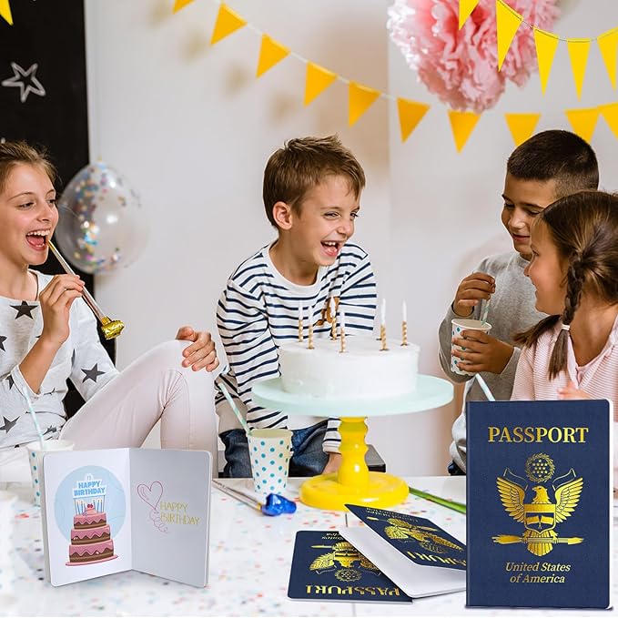 18 Pcs Blank Passport Notebook Fake Passport Books for Kids Travel Journal 4 x 5.5Inch Blank Passport Notebook World Travel Pretend Activity Classroom School Projects Theme Party Favors
