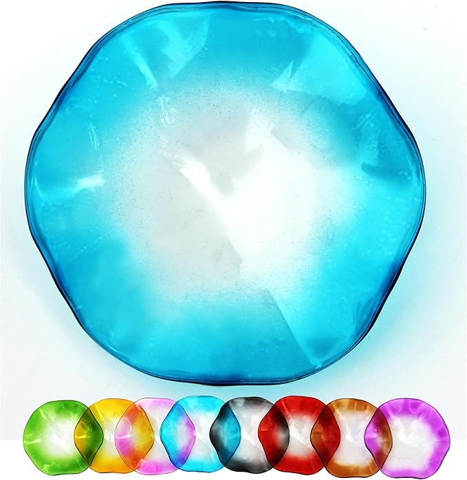 Wavy Wax Warmer Replacement Dish Vibe Color Wax Warmer Plate Scentsy Replacement Dish Glass Bowl Scentsy Warmer Tray Oil Burner Melter Scent Tart Essential Aroma(Light Blue, 3.5 inch)