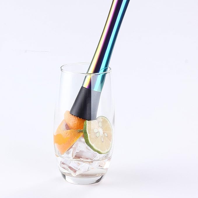 YFS Professional Stainless Steel Cocktail Muddler, Durable Easy to Use Bar Tool, Copper