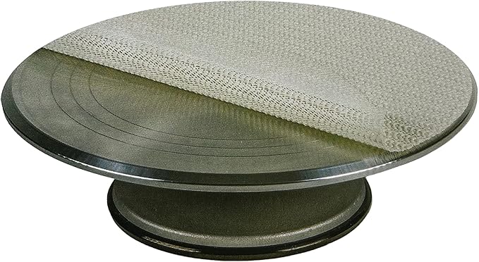 Ateco Revolving Cake Decorating Stand, Aluminum Turntable and Base with Non-Slip Pad, 12-Inch Round