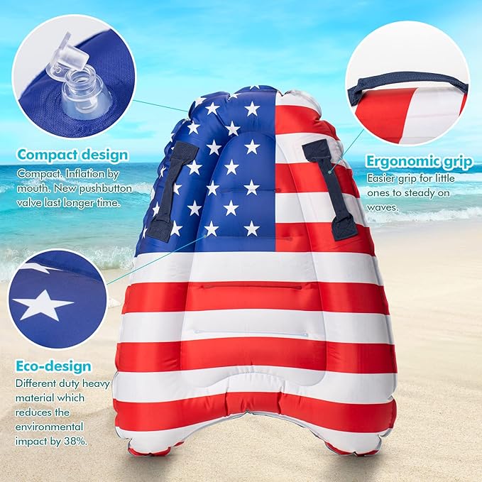 Inflatable Pool Floats - Nylon Fabric Swimming Boogie Boards for Pool or Water Slide, Fun Pool Beach Slip and Slide