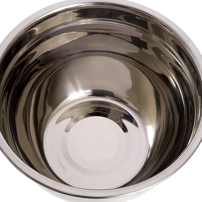 Stainless Steel Mixing Bowls (5 Piece Set) - Black Non-Slip Base - Easy to Clean, Premium Nesting Bowls (1.5 2.0 2.5 3.5 7.0 QT)