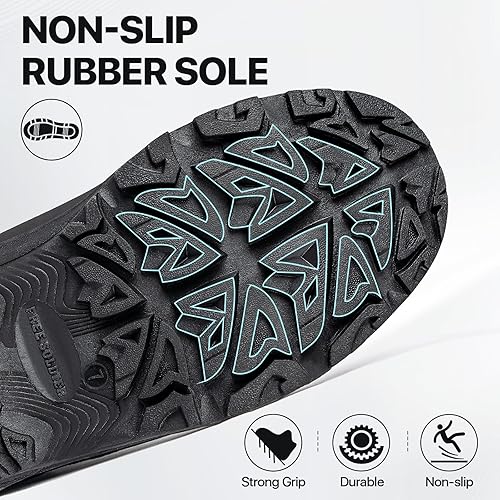 FREE SOLDIER Mens Snow Boots Insulated Waterproof Hiking Winter Shoes Nonslip Outdoor Ankle Cold Weather Boots