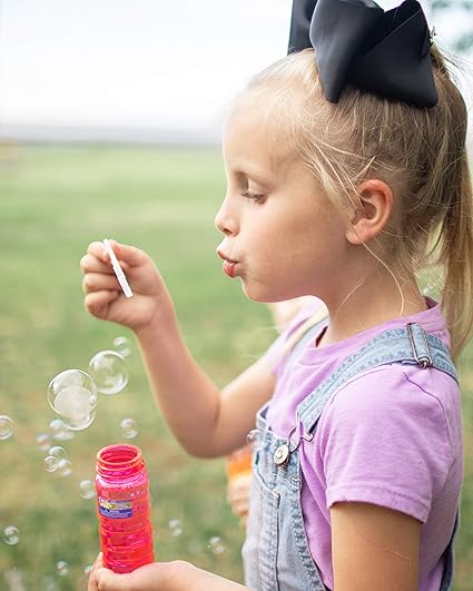 Sunny Days Entertainment 6 Pack Bubble Solution 4oz Bubble Blower Bottles with 6-Hole Wand Bottle of Bubble Solution for Kids Birthday Party Favor Toy - Maxx Bubbles