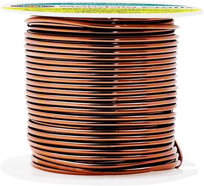 Mandala Crafts 14 Gauge Anodized Aluminum Craft Wire for Jewelry Making - 60 FT Colored Flexible Brown Wire - Bendable for Bonsai Armature Crafting Sculpting