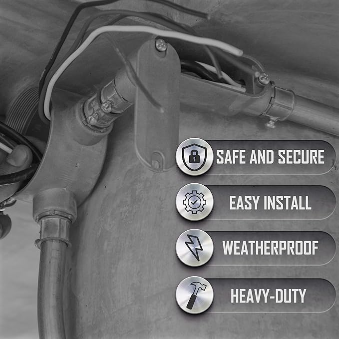 TayMac RLB150 Threaded LB Conduit Body, Die Cast Aluminum, Stamped Steel Cover, 1-12-Inch, Gray