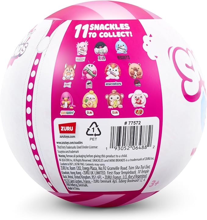 Snackles Series 2 Mystery UNbox 5 Inch Plush in Capsule by ZURU, Ultra Soft Plush, Collectible Plush with Real Licensed Brands, Stuffed Animal