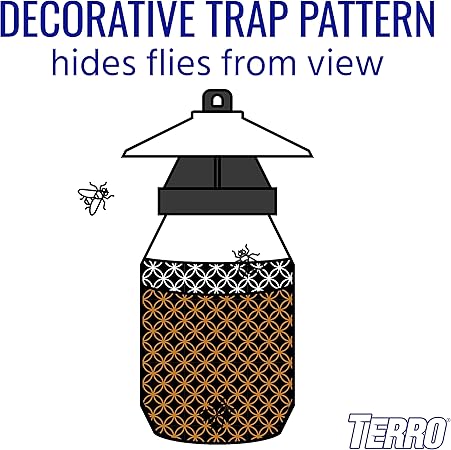 TERRO T380 Outdoor Reusable Fly Magnet Fly Trap - Poison Free Fly Killer and Trap with Bait