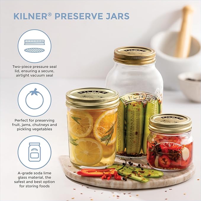 Kilner Preserve Screw Bands 7.2 cm (Pack of 6) Replacement Tin Screw Bands Preserve Jars Airtight and Leak Proof