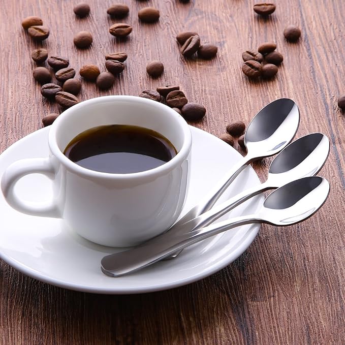 Demitasse Espresso Spoons,12-piece Mini Coffee Tiny Stainless Steel Spoons Bistro Small Spoons for Dessert, Tea, Appetizer(4.7Inch)…
