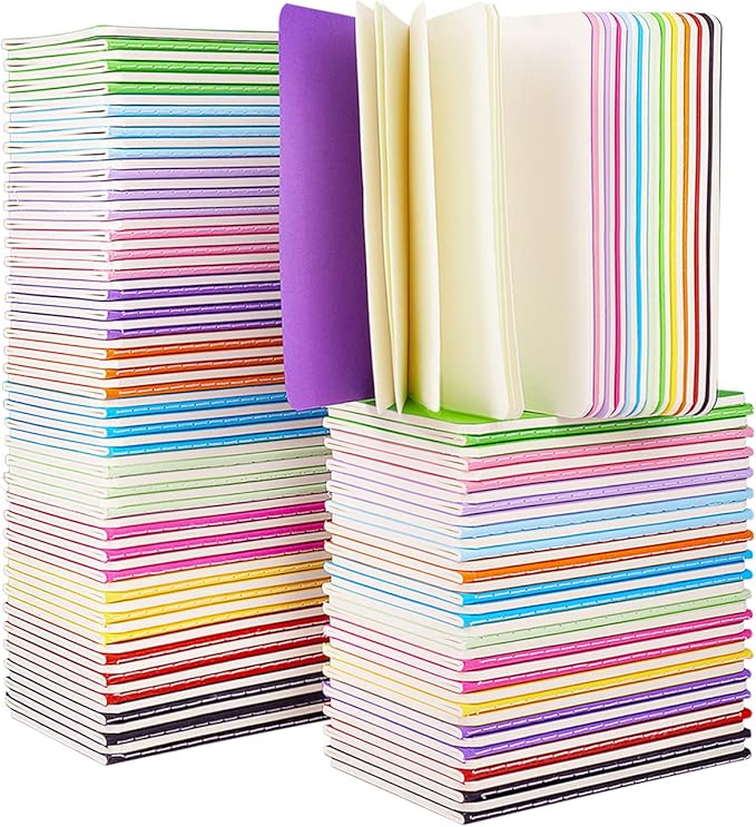 Gwybkq Small Blank Notepads Bulk 120Pcs Unlined Journals Mini Sketchbooks Pocket Notebooks for Kids Drawing, Gifts for Students and Teacher 3.5 x 5.5 Inches, 30 Sheets60 Pages