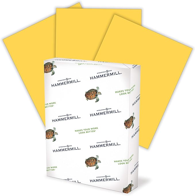 Hammermill 103168 Recycled Colored Paper, 20lb, 8-12 x 11, Goldenrod, 500 SheetsReam