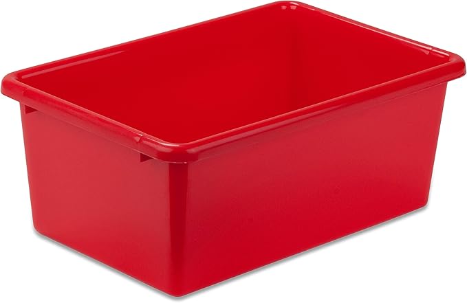 Honey-Can-Do PRT-SRT1602-Smred Small Plastic bin, red