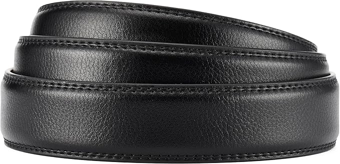 CHAOREN Ratchet Belt Replacement Strap 1 3/8”, Leather Belt Strap for 40MM Slide Click Buckle