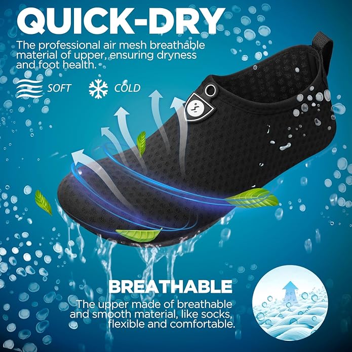 SIMARI Water Shoes for Women Men Swim Aqua Socks Beach Pool Essentials Barefoot Surf River Boat Kayak Sea Yoga Sand Exercise Sport Accessories Breathable Quick-Dry Adult Youth Kid Size SWS001