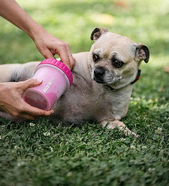 Dexas Pink Medium Dog Paw Cleaner, MudBuster - Premium Quality Pet Supplies and Dog Accessories for Dogs, Easy to Use, Mess Free