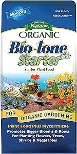 Espoma Organic Bio-Tone Starter Plus 4-3-3 Natural Organic Starter Plant Food with Both Endo Ecto Mycorrhizae; 4 lb. Bag; The Ultimate Starter Fertilizer - Pack of 1