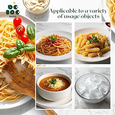 Natural Nonstick Teak Wood Pasta Fork, Noodle Spaghetti Spoon Server, Handmade Strainer Slotted Spoon Skimmer Spoons