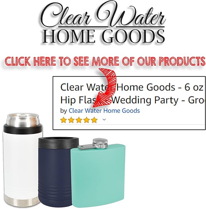 Clear Water Home Goods - 8 oz Powder Coated Stainless Steel Hip Flask wFunnel - Wedding Party - Groomsman - Bridesmaid (Matte Black, 1)