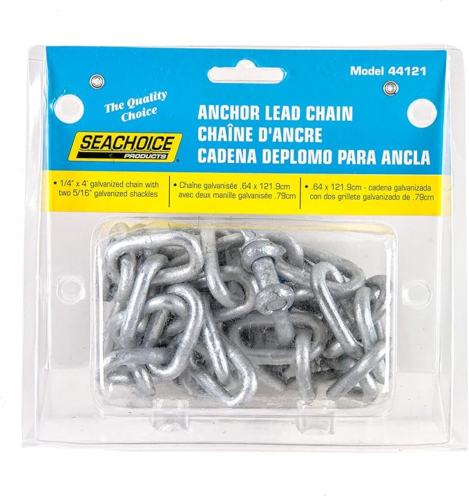 Seachoice Galvanized Anchor Lead Chain, 1/4 In. X 4 Ft.