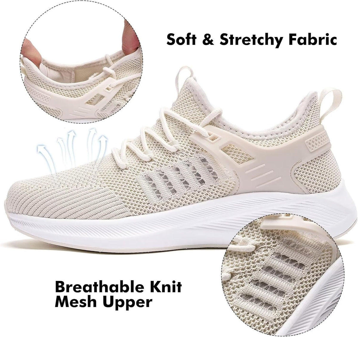 Akk Womens Athletic Walking Shoes - Running Tennis Shoes Jogging Workout Lightweight Breathable Slip on Sneakers for Indoor Outdoor Gym Travel Work