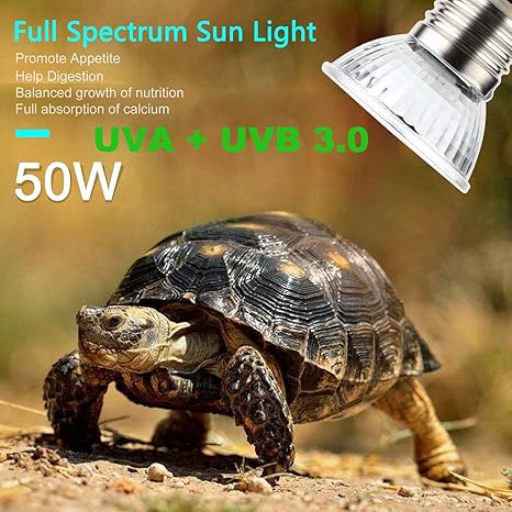 OMAYKEY 3 Pack 50W UVA UVB Full Spectrum Sun Lamp Sunbathe Heat LampBulbLight for Lizard Reptiles Amphibians