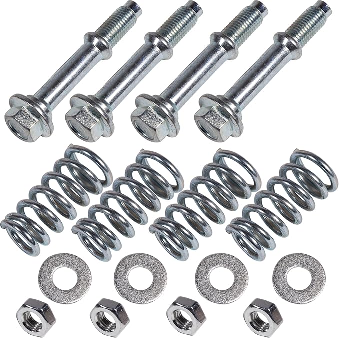 BEONEO-675-221 M10x1.25X75CM Antirust Exhaust Manifold Bolt Nut and Spring Repair Kit 4set for Replacement Bolt and Spring Hardware Kit 36454; 4978; 4979;206068H30A;90501A0006; 90501A0031.