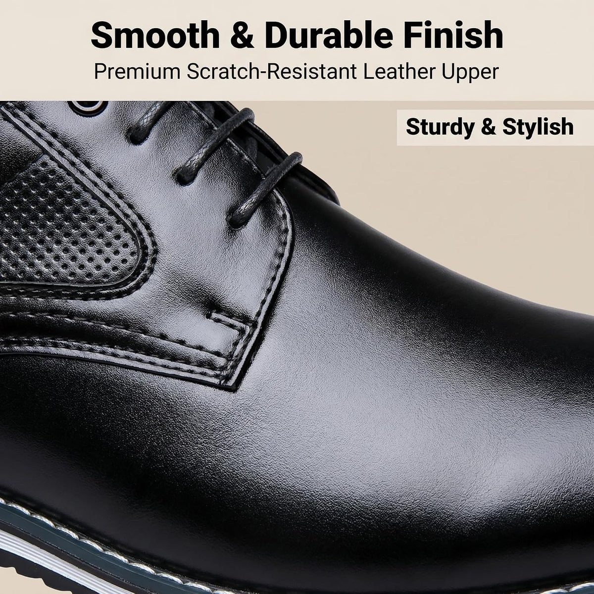 Size 10.5, Mens Casual Dress Shoes, Casual Sneakers for Men Simple Plain Toe Lace-Up Flats for Work, Comfortable Business Casual Attire.