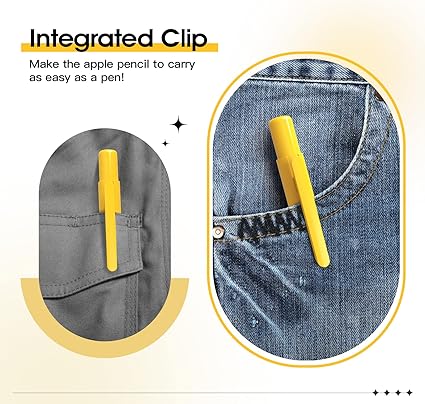 TiMOVO Holder Case Fit Apple Pencil 1st Generation, Retractable Tip Cap Protective Pencil Sleeve Cover with Sturdy Clip for Apple Pencil 1st Gen - Yellow