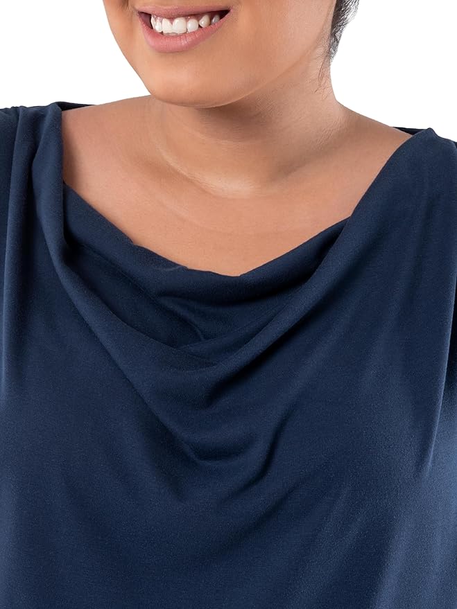 Wright's Women's Jersey Knit Sleeveless Drape Neck Top