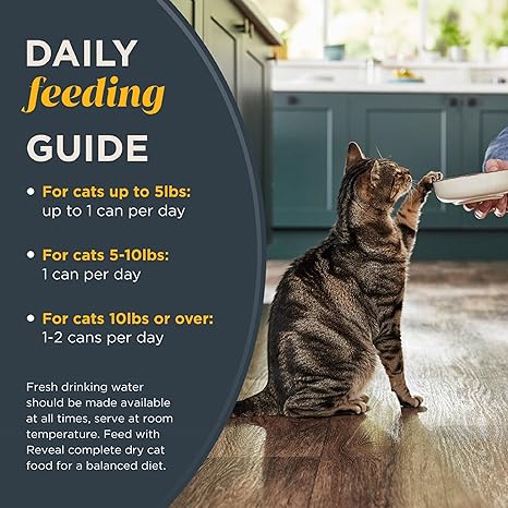Reveal Natural Wet Cat Food, 24 Count, Grain Free, Limited Ingredient Canned Food for Cats, Tuna Fillet with Shrimp in Broth, 2.47 oz Cans