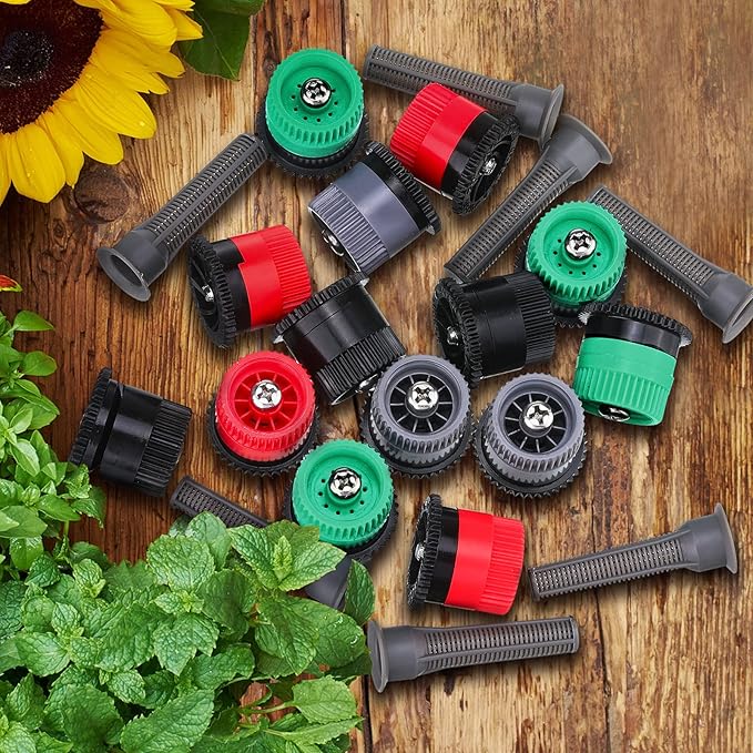 Patelai 32 variable arc nozzles, pop-up sprinkler head, multicolor, adjustable, 360 degree rotation, for septic nozzle replacement for garden lawn irrigation (van 410