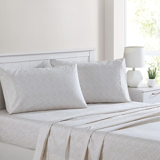 Modern Threads Printed 4-Piece Extra Soft Bedding Sheets Pillowcase Set, Deep Pocket up to 16 inch Mattress Abella Queen