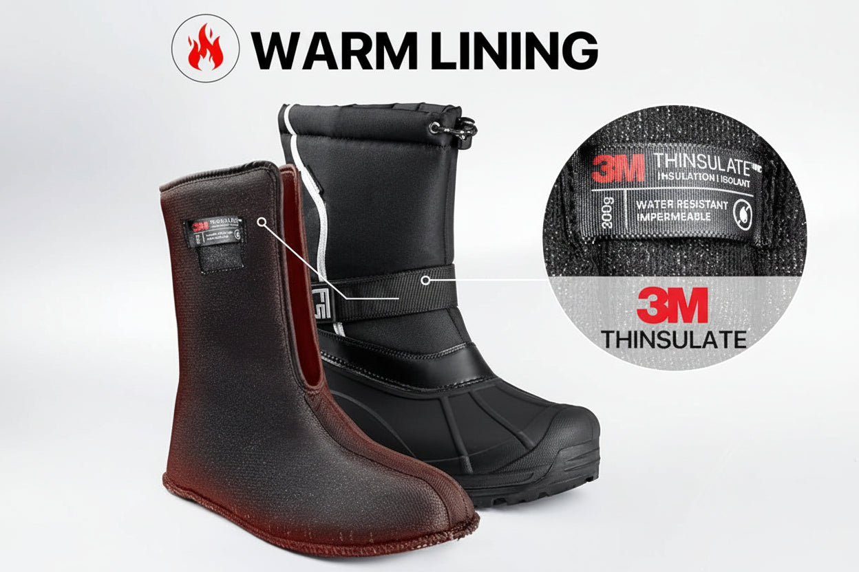 Men's Snow Boots Insulated Waterproof Hiking Winter Shoes Nonslip Outdoor Ankle Cold Weather Boots