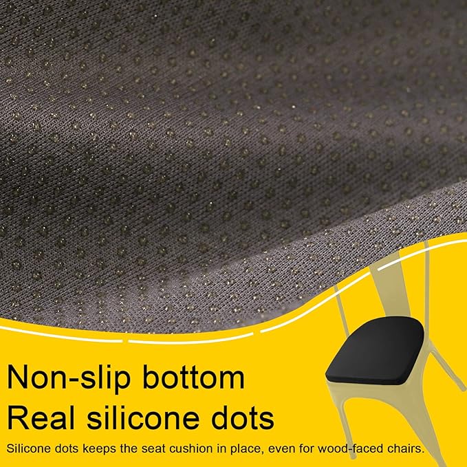 SINOSSO Modern Faux Leather 14" Metal Chair Cushions Set of 4, Leathaire Magnetic Chair Pads for Dining Kitchen Cafe Bistro Stackable Chairs (U-Shape, Brown, 4)