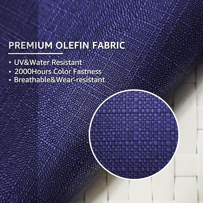 NICESOUL 14 Pcs 25.6x25.6 inch Patio Outdoor Cushion Covers, Olefin UVFade-Resistant Cushion Cover for Outdoor Furniture, Zippered Replacement Slipcovers for Couch Sofa, Machine Washable, Navy Blue