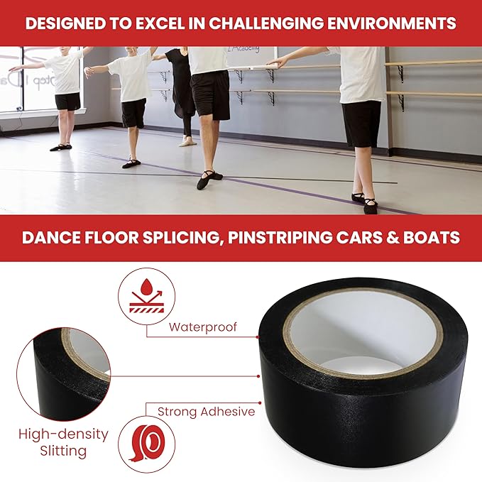 GGR Supplies T.R.U. CVT-536 Red Vinyl Pinstriping Dance Floor Tape: 3 in. Wide x 36 yds. Several Colors