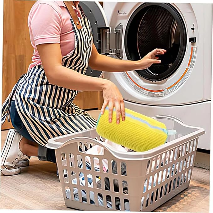mcdhhemoShoe Washing Machine Bag, Sneaker Laundry Shoe Bag for Washer and Dryer, Durable Mesh Laundry Bags for Delicates Shoes Washing Bag with Side Zip, Reusable Shoe Bag for Gym Shoes(Yellow?