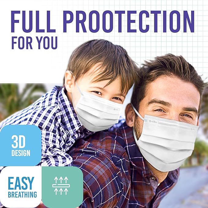 Medtecs Kids Face Mask Disposable - 2 Sizes Option (ChildYouth) - Comfy 3-Ply Breathable Children Masks, The Better Choice - Youth White