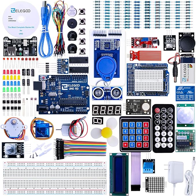 ELEGOO UNO R3 Project Most Complete Starter Kit with Tutorial Compatible with Arduino IDE (200 Components)