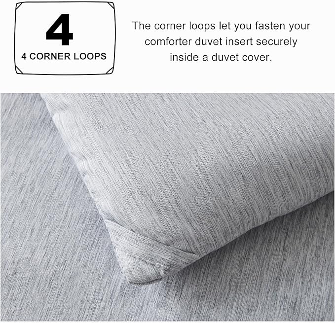 CozyLux Queen Comforter Set - 3 Pieces Light Grey Soft Luxury Cationic Dyeing Queen Comforter for All Season, Light Gray Breathable Lightweight Fluffy Bedding Sets with 1 Comforter and 2 Pillow Shams