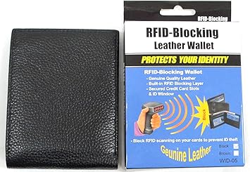 RFID Blocking Genuine Top Grain Leather Men's Wallet Bifold ID Window 8 Credit Card Slot -BLACK
