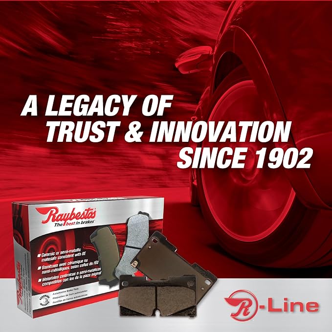 Raybestos R-Line Automotive Replacement Rear Brake Pad Set for Select Ford, Lincoln (MGD1377CH)