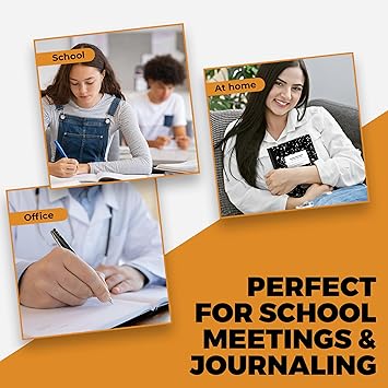 Composition Notebook, Wide Ruled - 9.75" X 7.5" - Hardcover Marble Notebooks for School - 2 Pack (100 Sheets In Each)