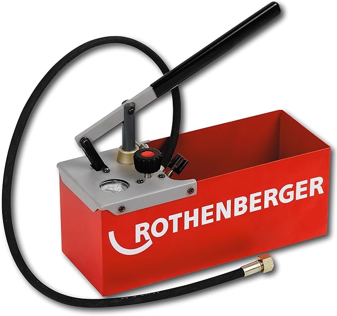 Rothenberger TP 25 Manual Pressure Test Pump with DURAMANT Coating - For Pressure Tests up to 25 bar - Power Pump 16 ml/Hub, 7L Capacity - 60250
